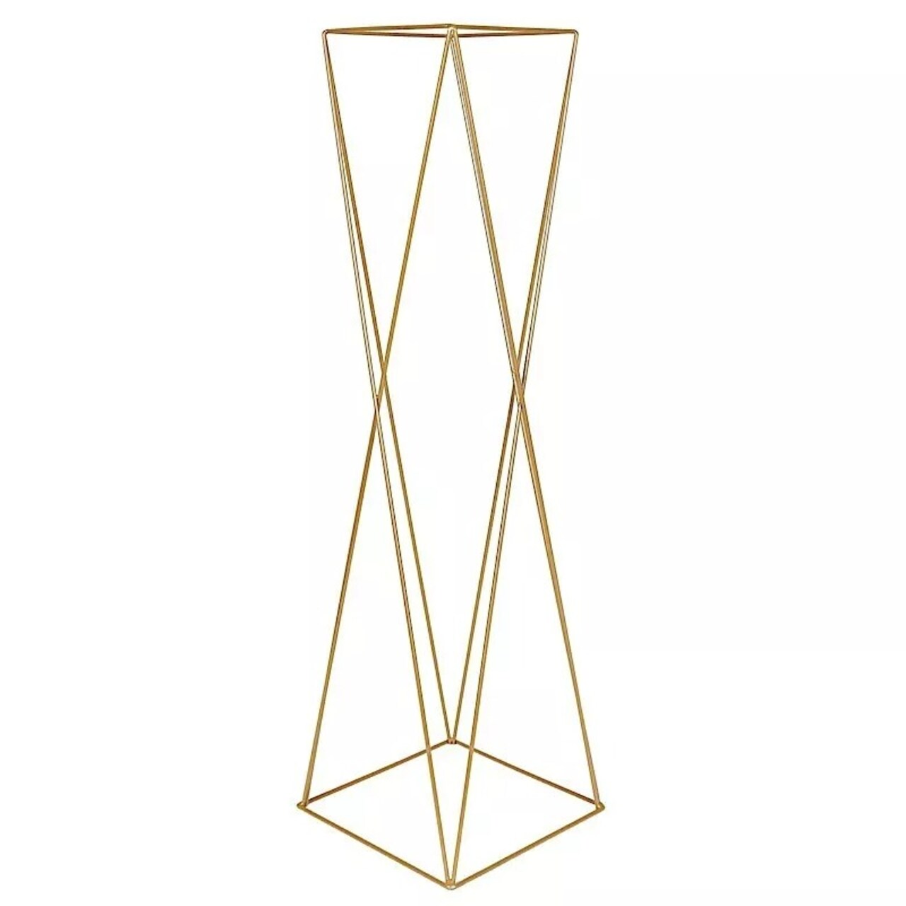 2 Gold 32 in Crisscross Geometric Metal FLOWER STANDS Centerpieces Party Events